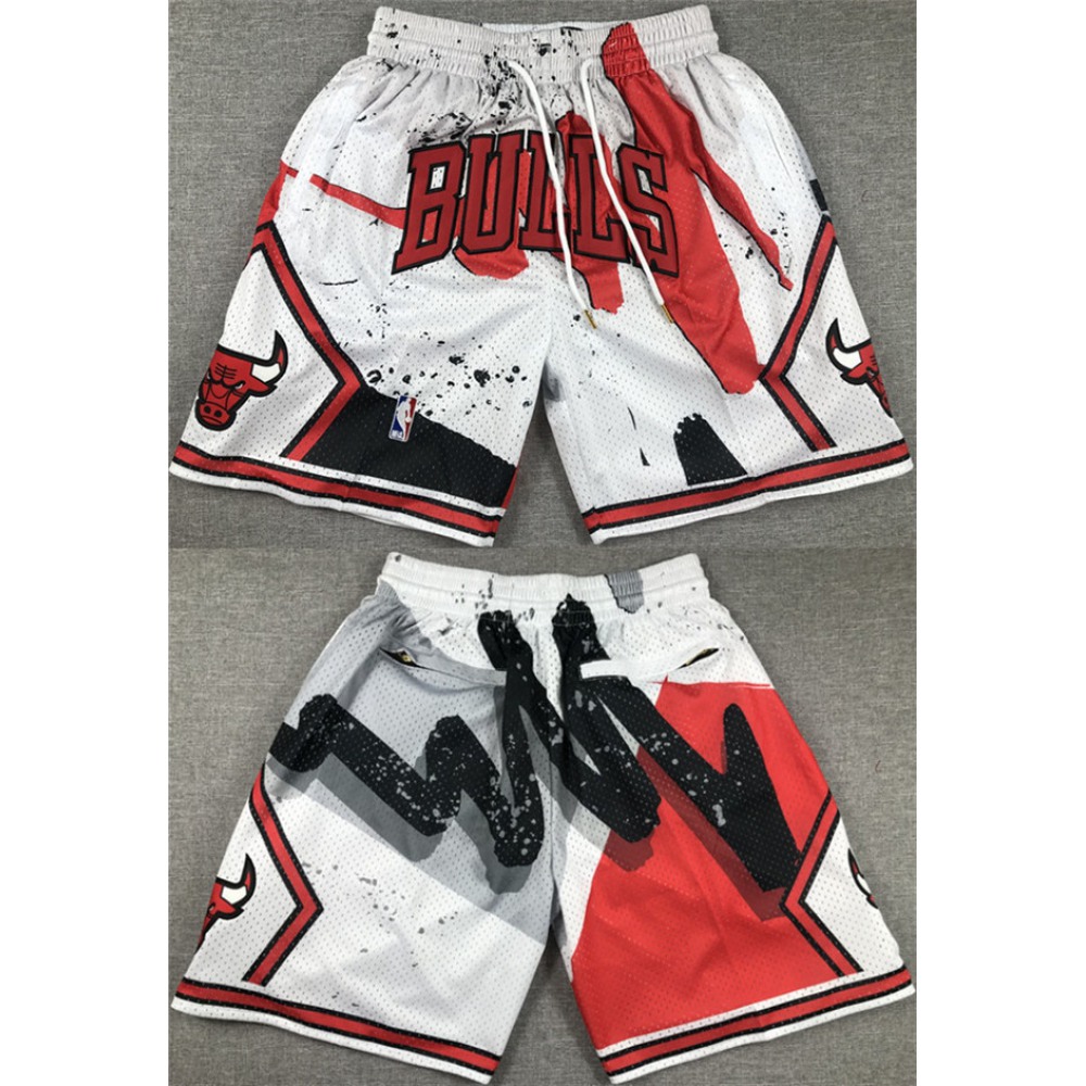 Men's Chicago Bulls White/Red Shorts (Run Small) 1