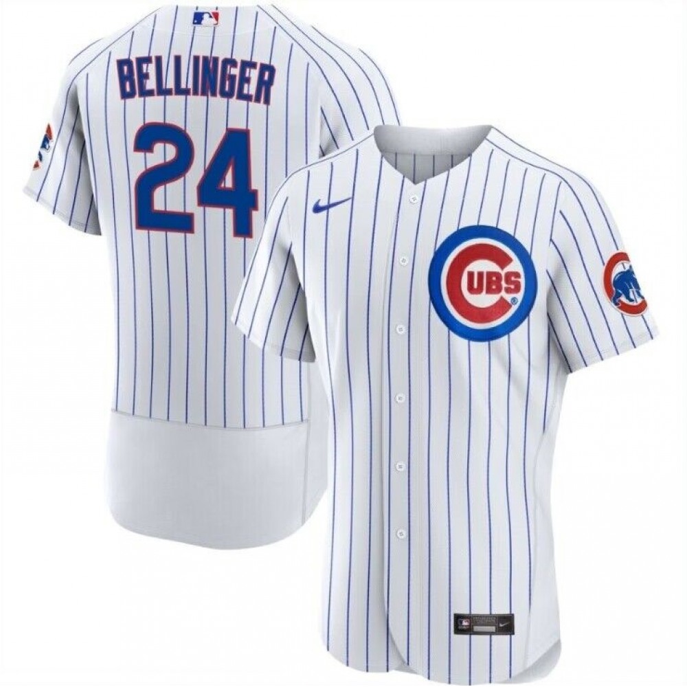 Men's Chicago Cubs #24 Cody Bellinger White Flex Base Stitched Baseball Jersey 1