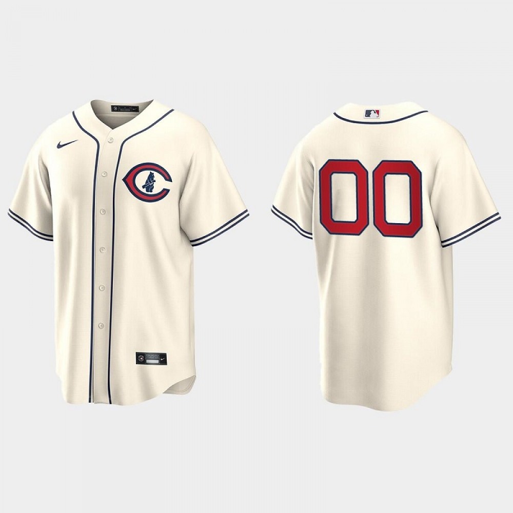 Men's Chicago Cubs ACTIVE Player Custom 2022 Cream Field of Dreams Cool Base Stitched Baseball Jersey 1