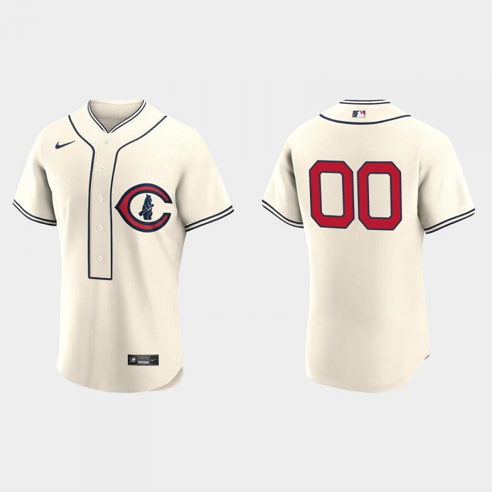 Men's Chicago Cubs ACTIVE Player Custom 2022 Cream Field of Dreams Stitched Baseball Jersey 1
