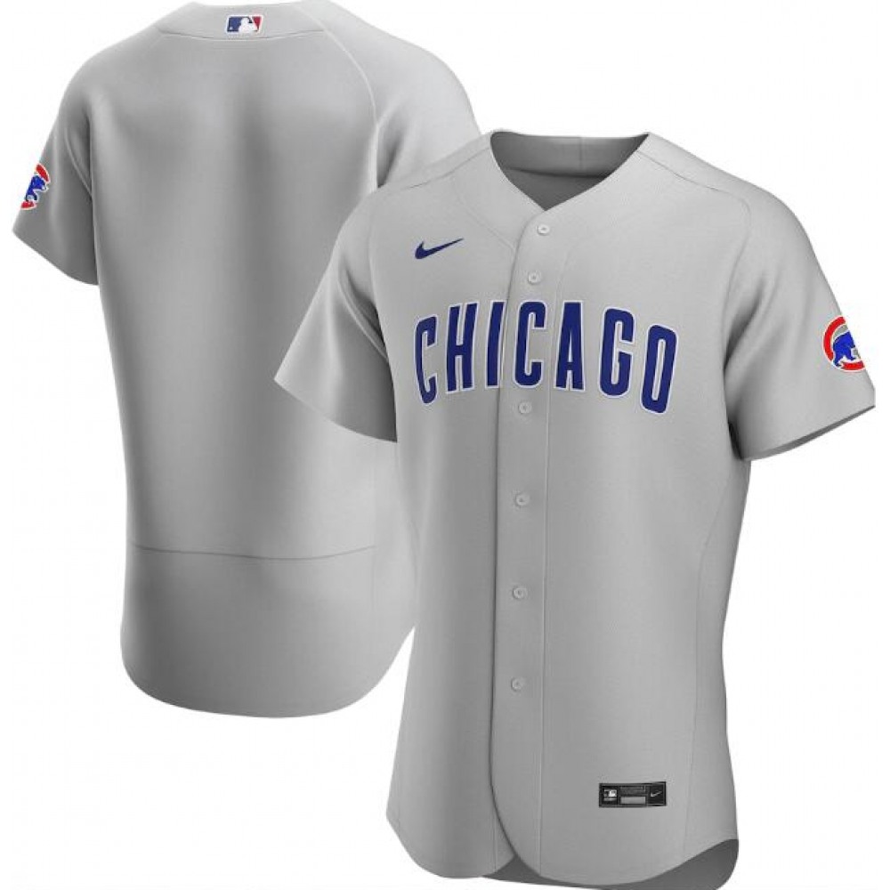 Men's Chicago Cubs Blank Grey Flex Base Stitched Jersey 1