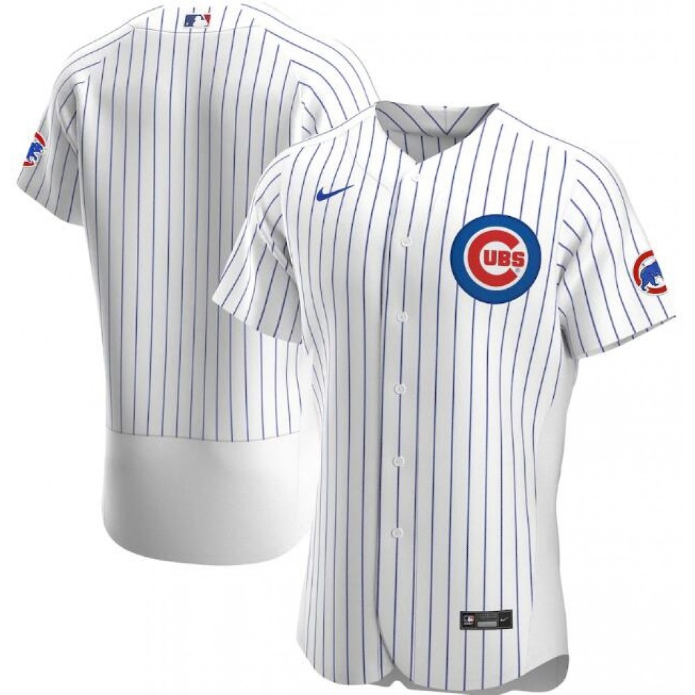 Men's Chicago Cubs Blank White Flex Base Stitched Jersey 1