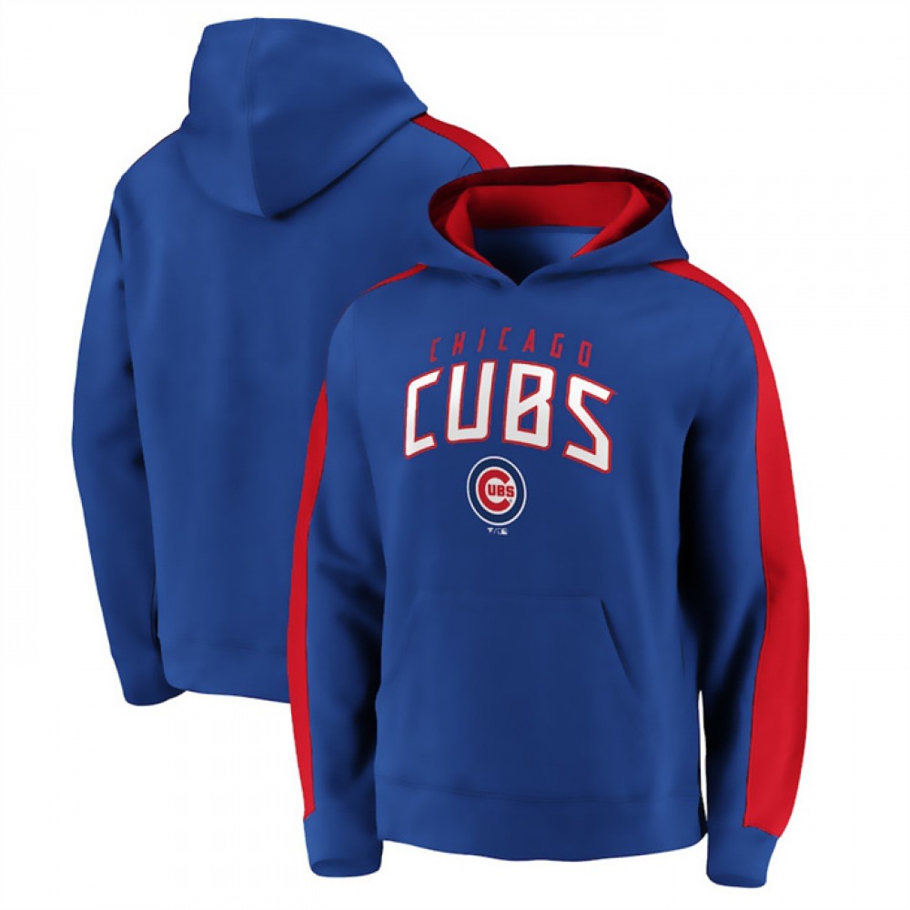 Men's Chicago Cubs Royal Game Time Arch Pullover Hoodie 1