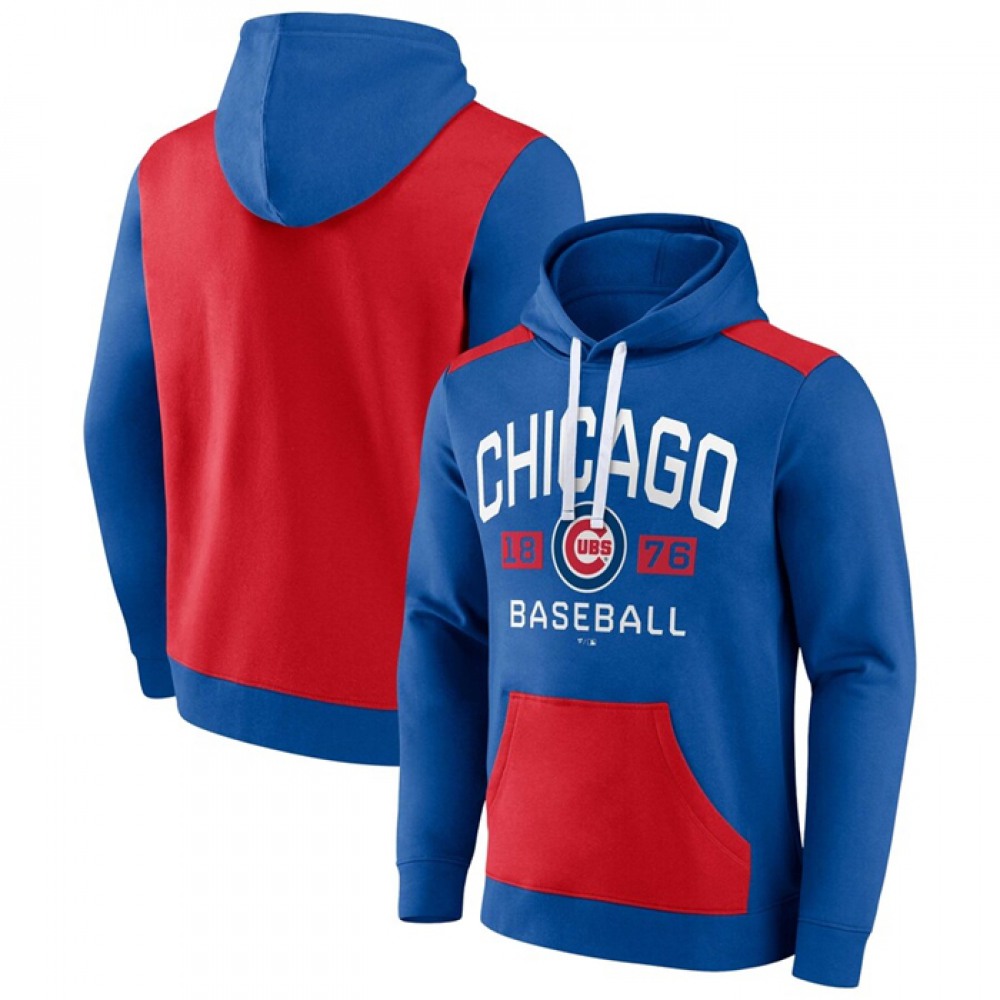 Men's Chicago Cubs Royal/Red Chip in Pullover Hoodie 1