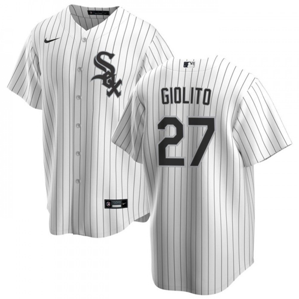 Men's Chicago White Sox #27 Lucas Giolito White Cool Base Stitched Jersey 1