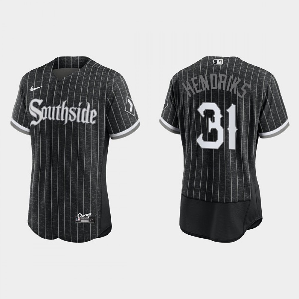 Men's Chicago White Sox #31 Liam Hendriks Black 2021 City Connect Flex Base Stitched Jersey 1
