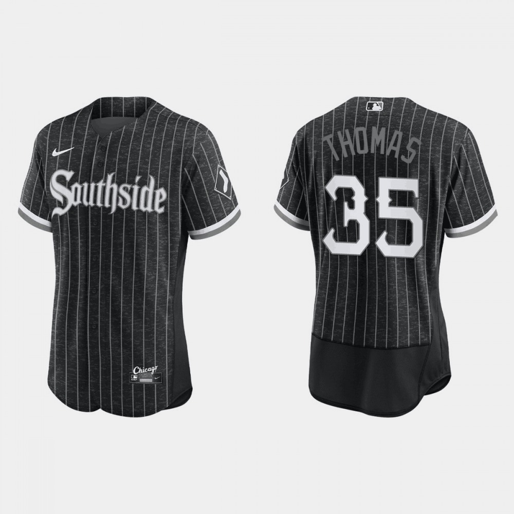 Men's Chicago White Sox #35 Frank Thomas 2021 City Connect Flex Base Stitched Jersey 1