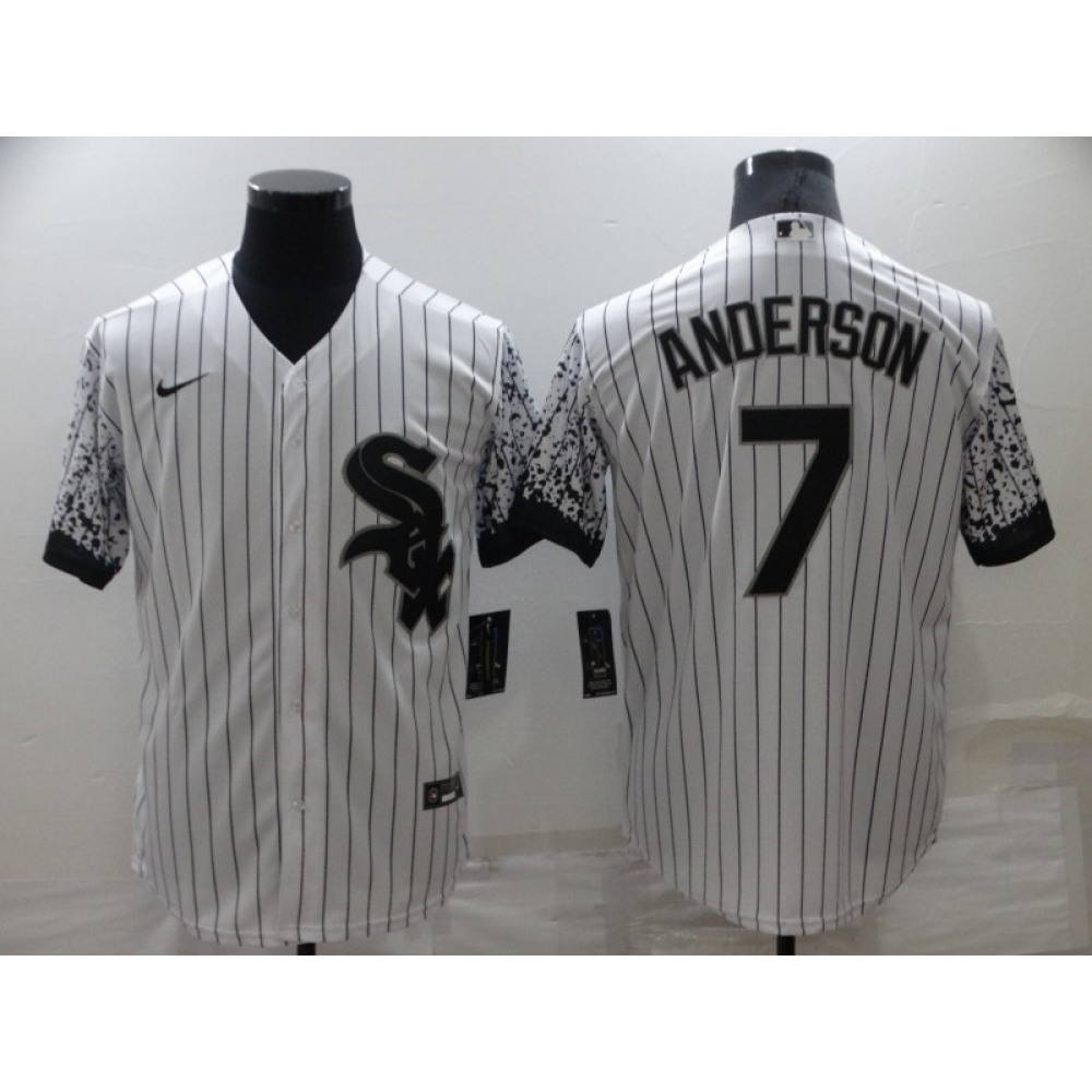 Men's Chicago White Sox #7 Tim Anderson White Cool Base Stitched Jersey 1
