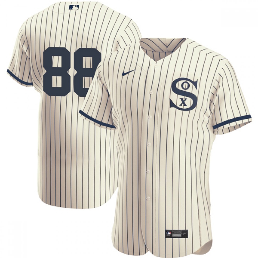 Men's Chicago White Sox #88 Luis Robert 2021 Cream/Navy Field of Dreams Flex Base Stitched Jersey 1