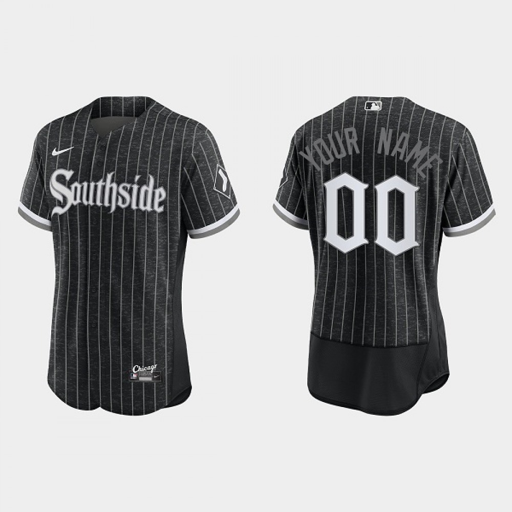 Men's Chicago White Sox ACTIVE PLAYER Custom Black 2021 City Connect Flex Base Stitched MLB Jersey 1