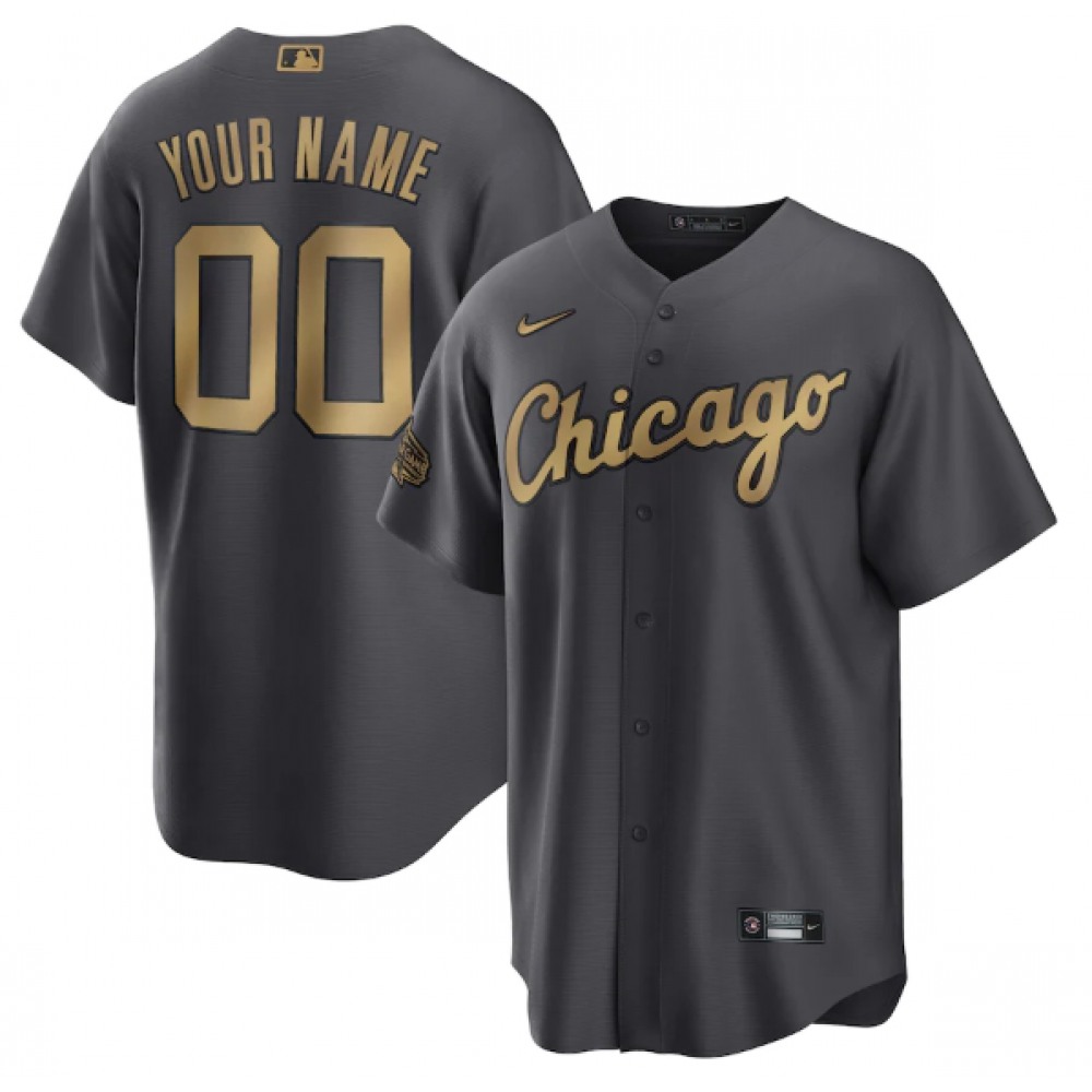 Men's Chicago White Sox ACTIVE Player Custom 2022 All-Star Charcoal Cool Base Stitched Baseball Jersey 1