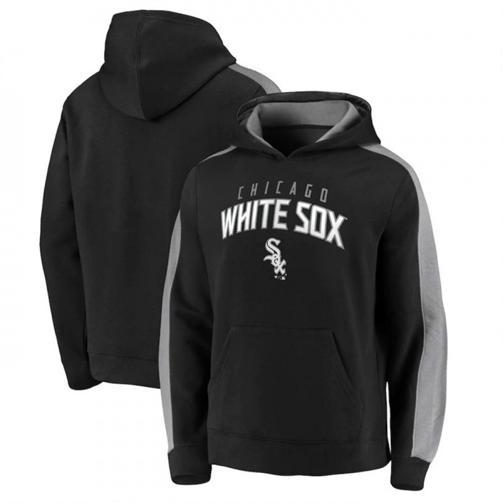Men's Chicago White Sox Black Game Time Arch Pullover Hoodie 1