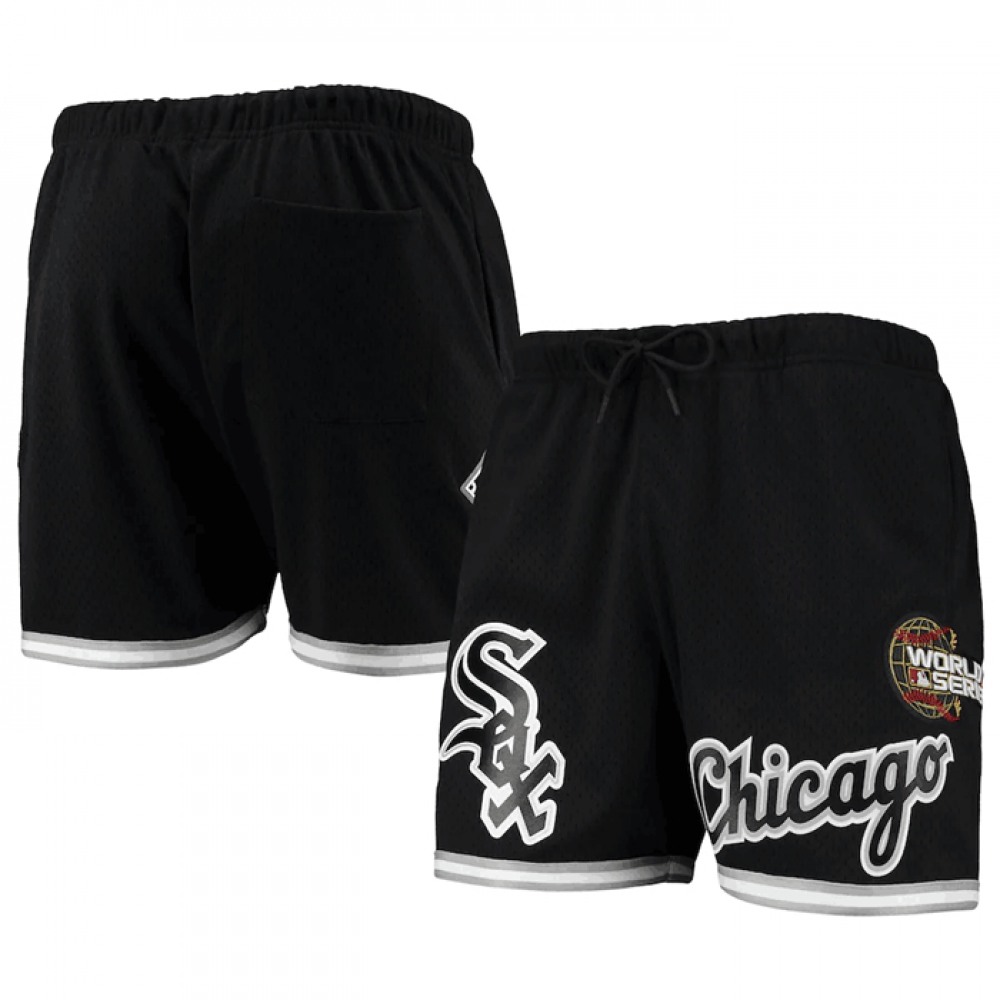 Men's Chicago White Sox Black Team Logo Mesh Shorts 1