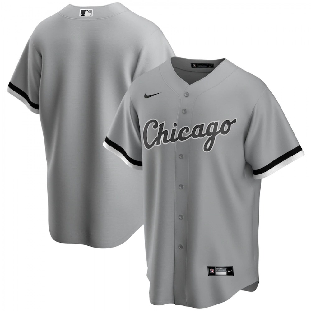 Men's Chicago White Sox Blank Grey Cool Base Stitched MLB Jersey 1