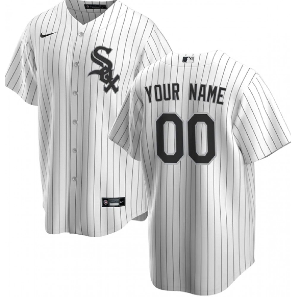 Men's Chicago White Sox Customized White Stitched MLB Jersey 1