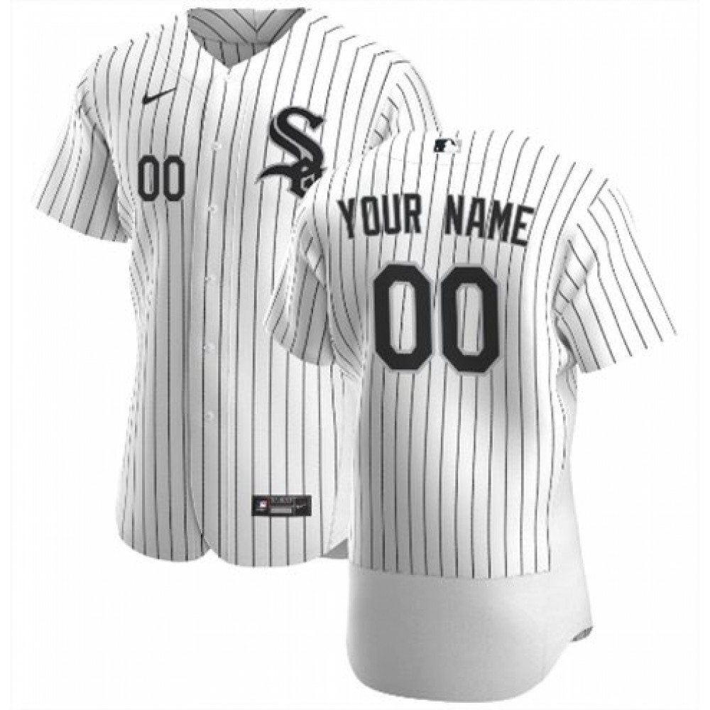 Men's Chicago White Sox White Customized Stitched MLB Jersey 1