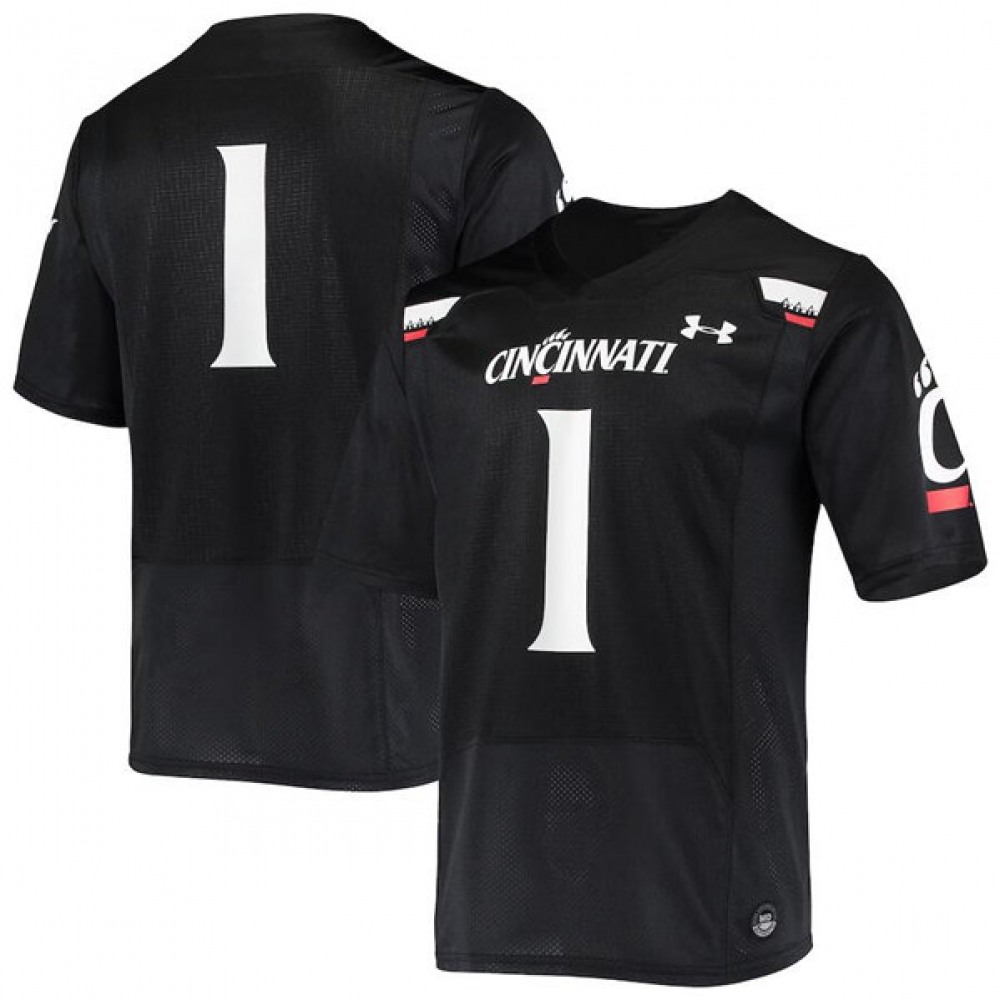 Men's Cincinnati Bearcats ACTIVE PLAYER Custom Black Stitched Football Jersey 1
