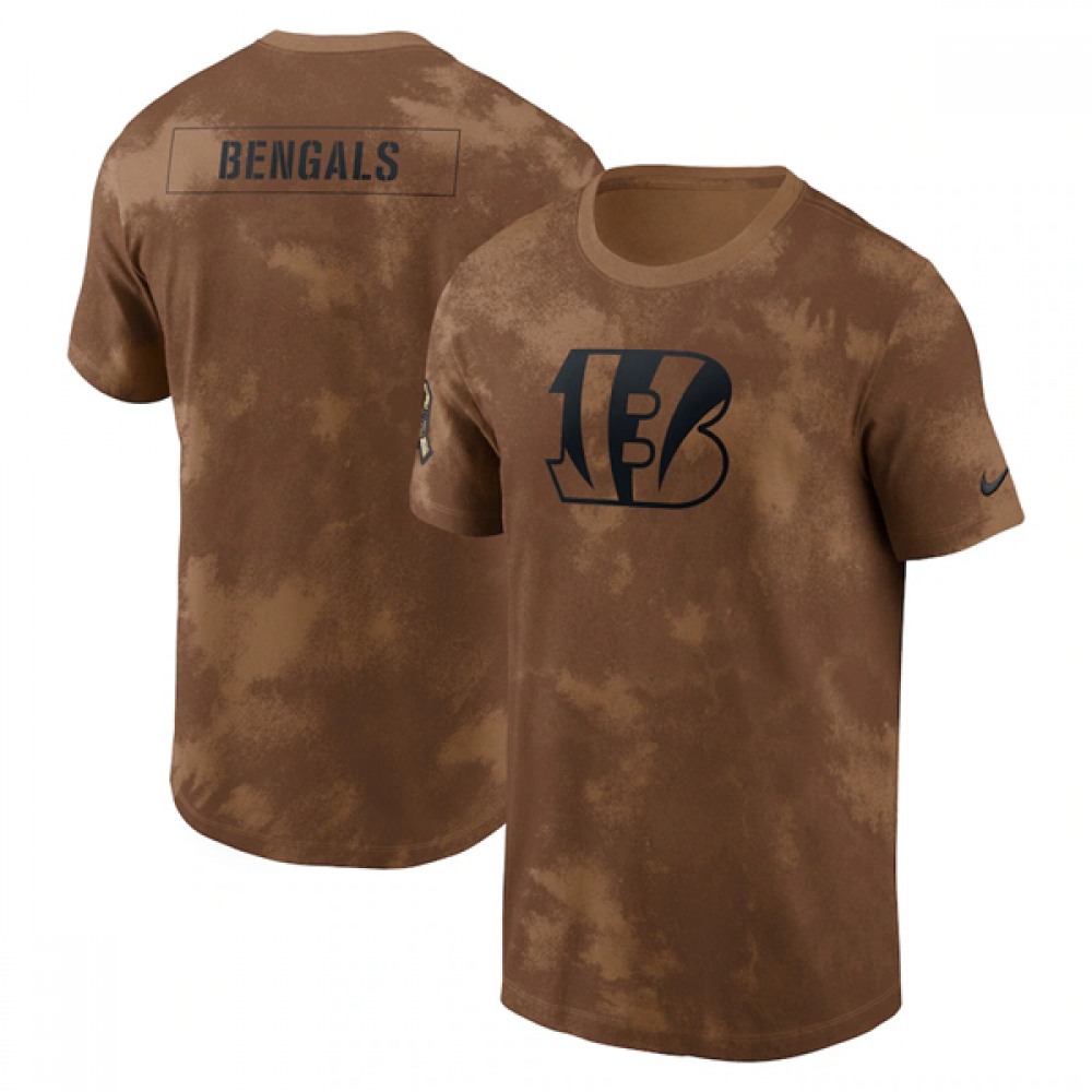 Men's Cincinnati Bengals 2023 Brown Salute To Service Sideline T-Shirt 1