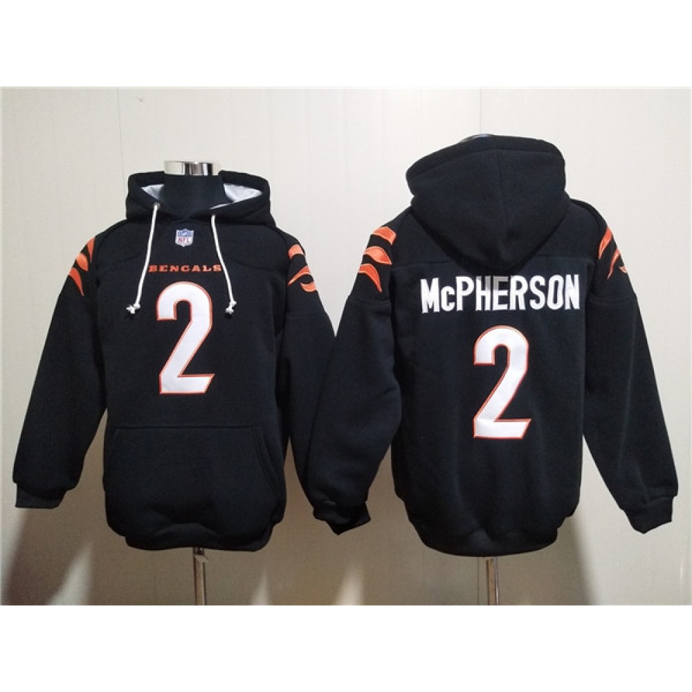 Men's Cincinnati Bengals #2 Evan McPherson Black Pullover Hoodie 1
