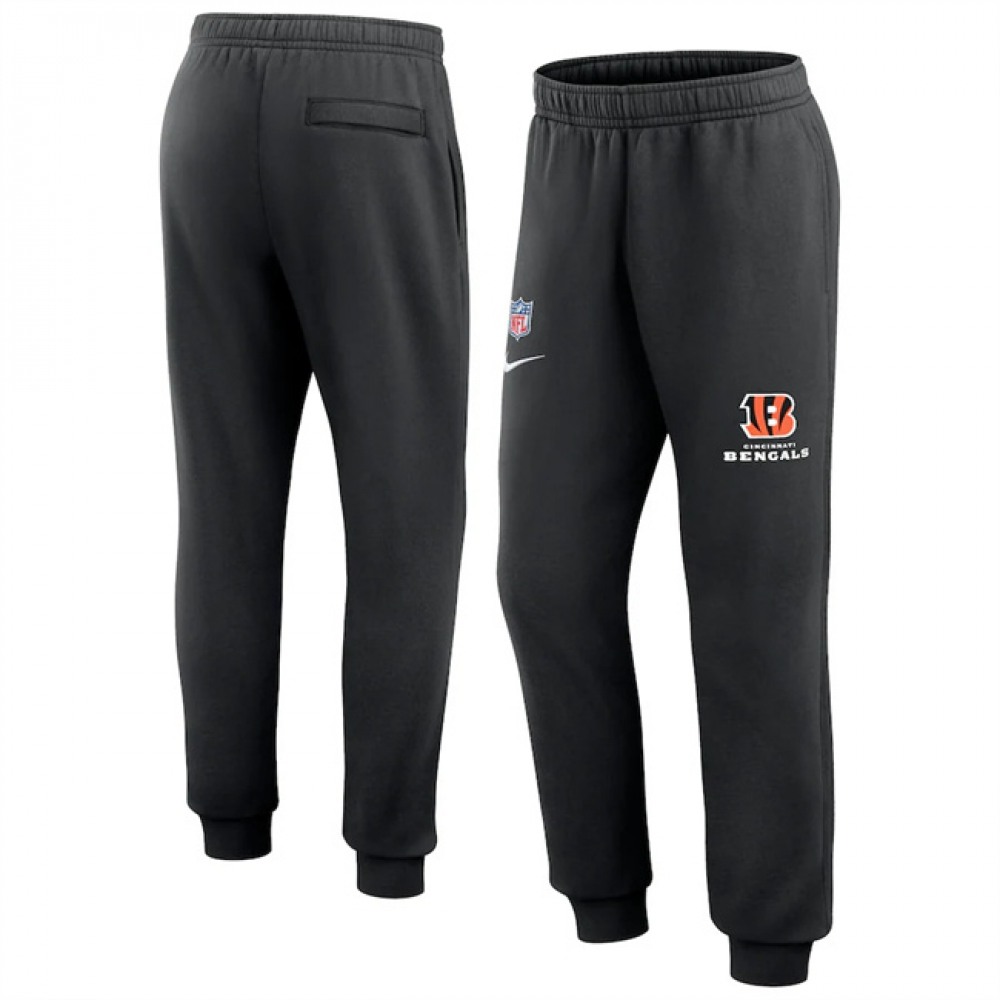 Men's Cincinnati Bengals Black Chop Block Fleece Sweatpants 1