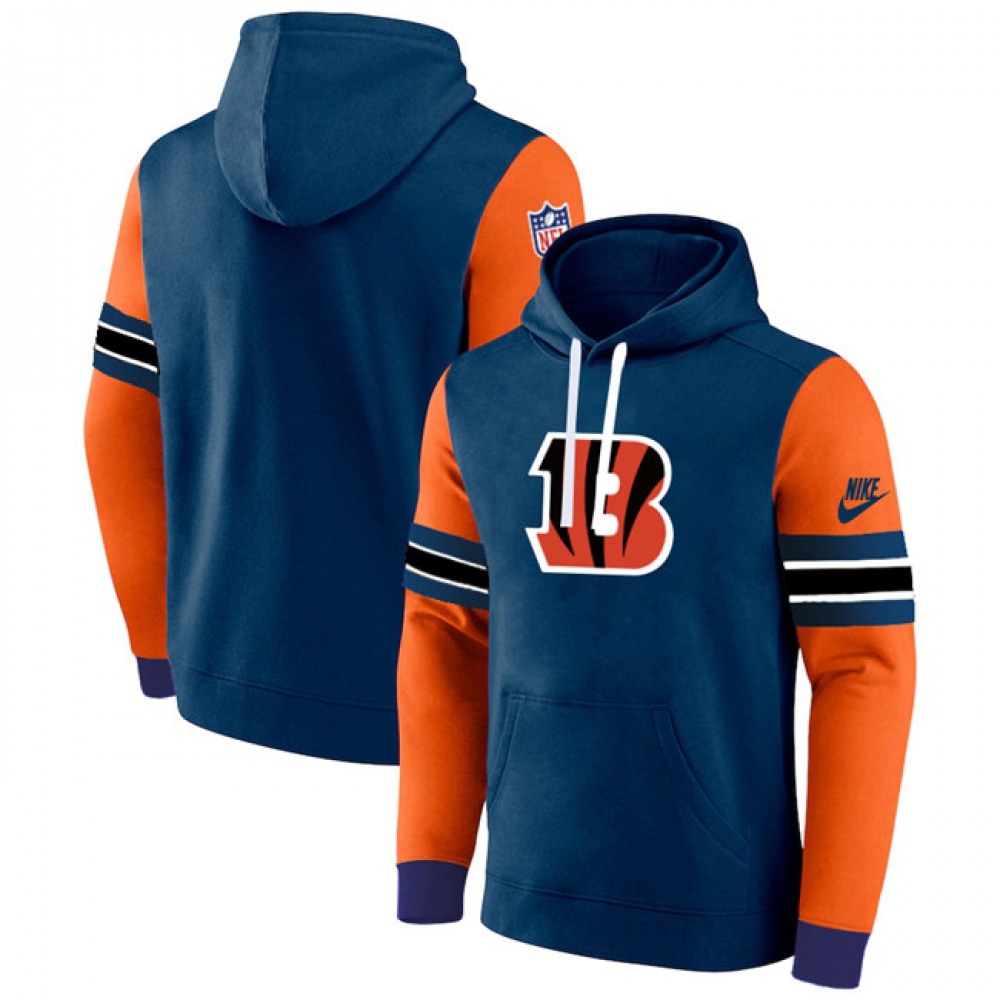 Men's Cincinnati Bengals Navy/Orange Pullover Hoodie 1