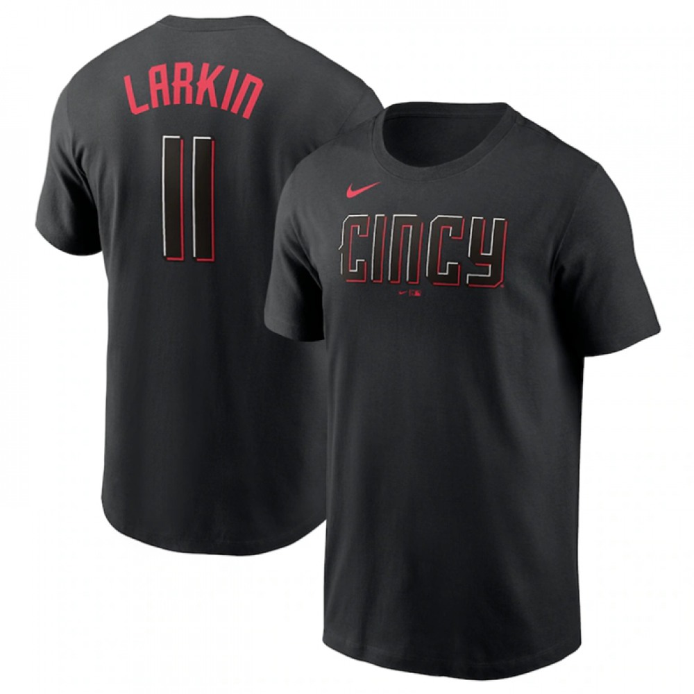 Men's Cincinnati Reds #11 Barry Larkin 2023 City Connect Name & Number T-Shirt 1