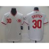 Men's Cincinnati Reds #30 Ken Griffey white Cool white Stitched Jersey