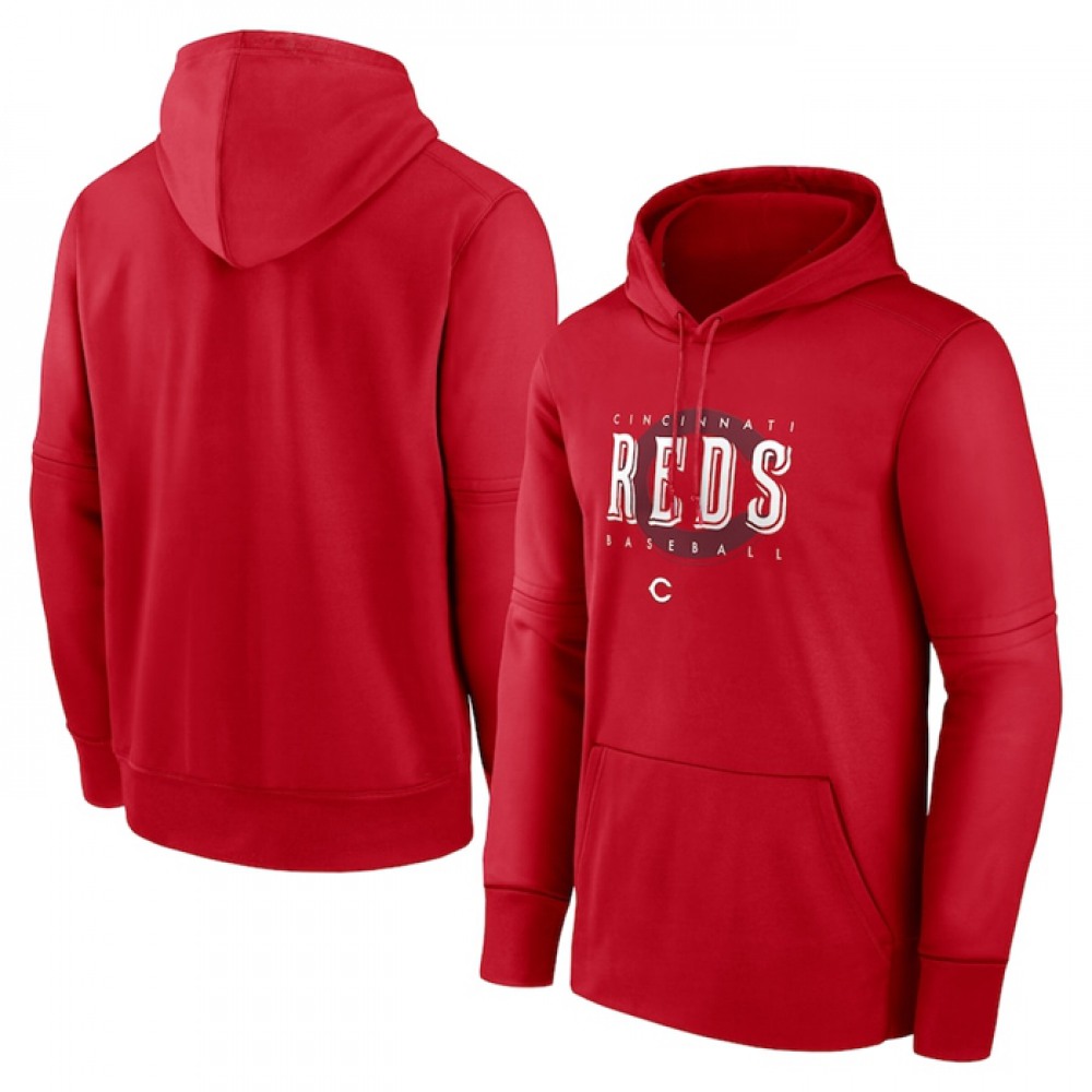 Men's Cincinnati Reds Red Pregame Performance Pullover Hoodie 1