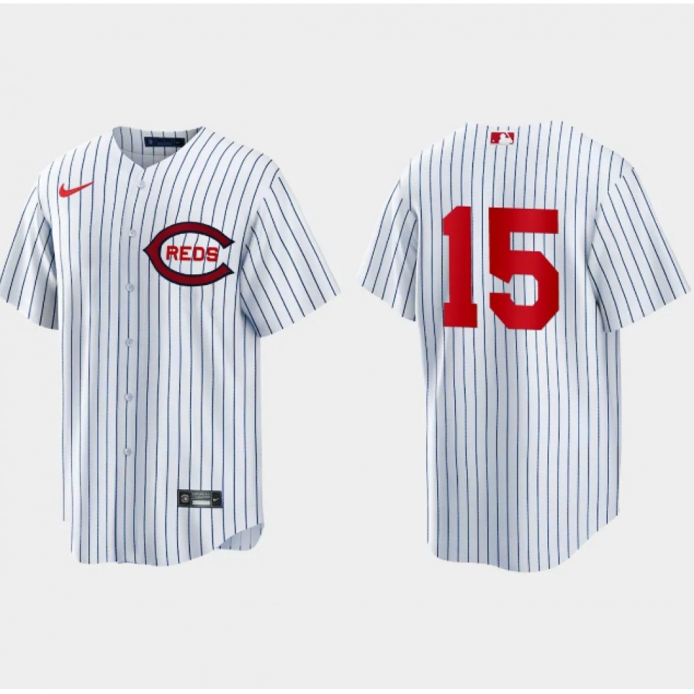 Men's Cincinnati Reds White #15 Nick Senzel Field of Dreams Cool Base Stitched Baseball Jersey 1