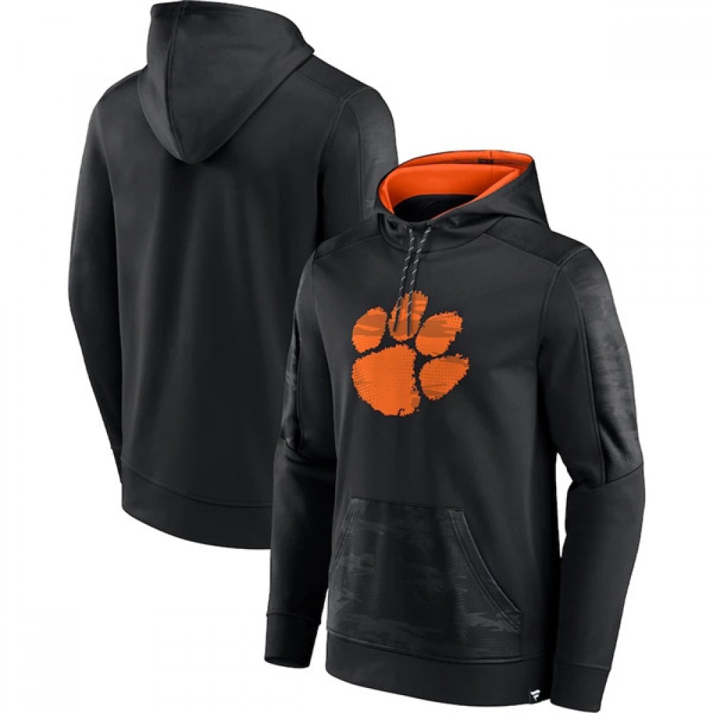 Men's Clemson Tigers Black On The Ball Pullover Hoodie 1