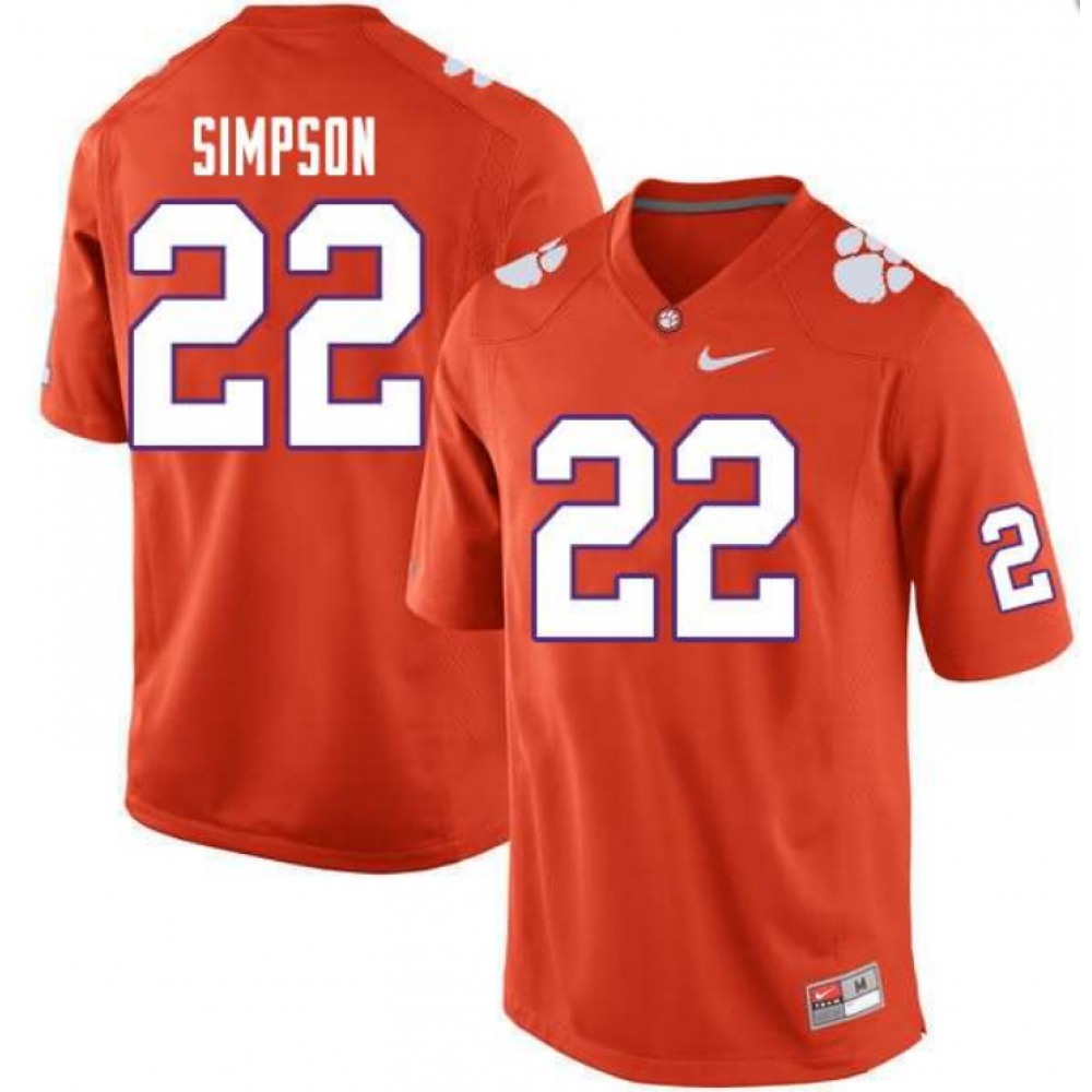 Men's Clemson Tigers Orange Custom Stitched Jersey 1