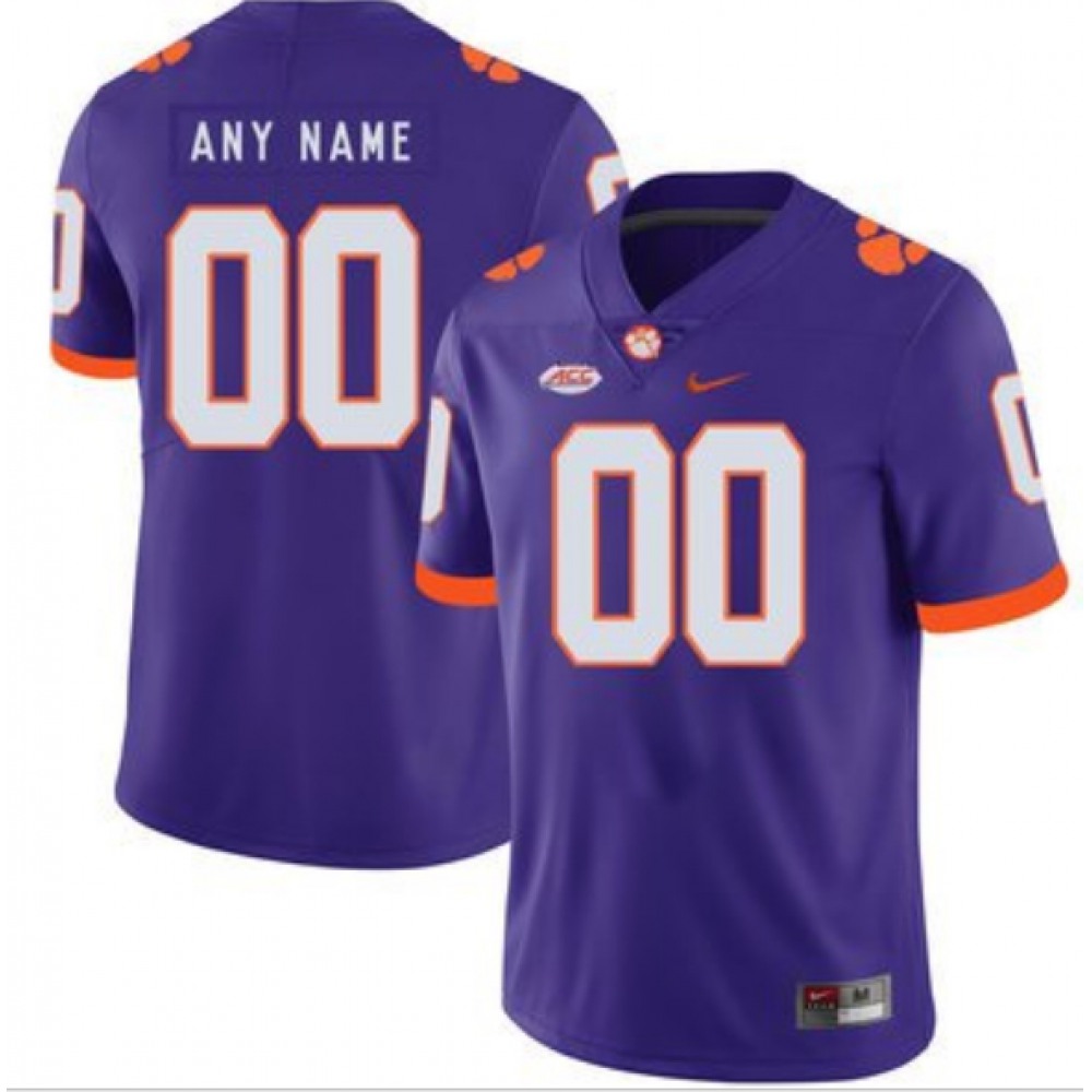 Men's Clemson Tigers Purple Custom Stitched Jersey 1