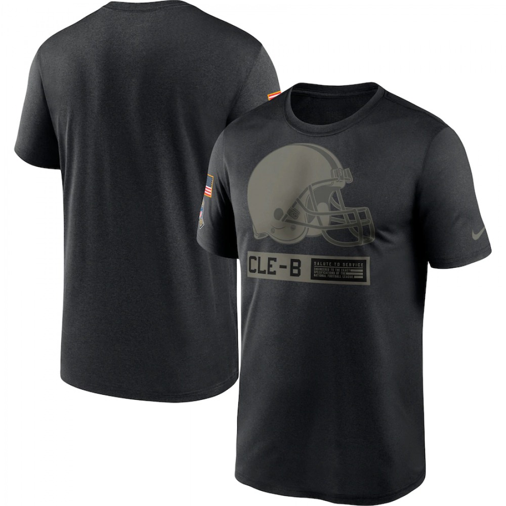 Men's Cleveland Browns 2020 Black Salute To Service Performance T-Shirt 1