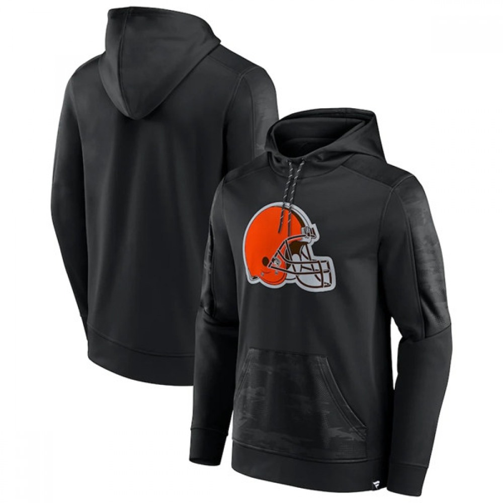 Men's Cleveland Browns Black On The Ball Pullover Hoodie 1