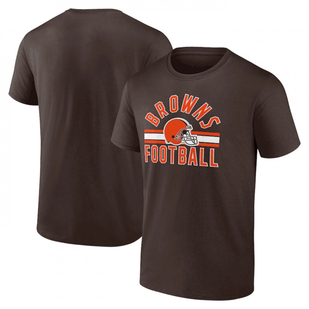 Men's Cleveland Browns Brown Arch Stripe T-Shirt 1