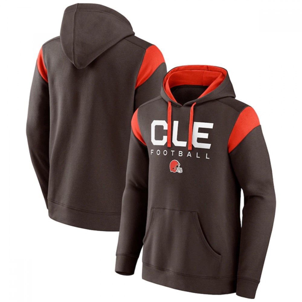 Men's Cleveland Browns Brown Call The Shot Pullover Hoodie 1