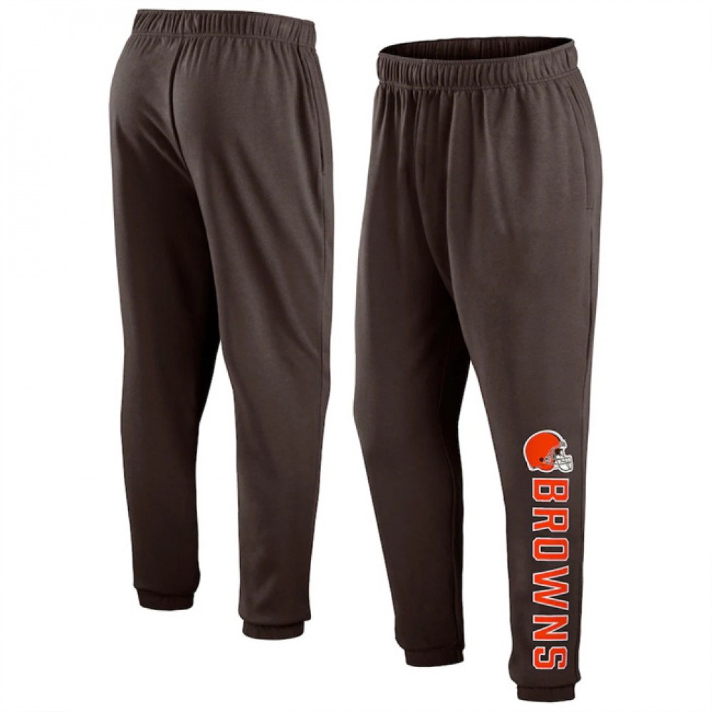 Men's Cleveland Browns Brown Chop Block Fleece Sweatpants 1