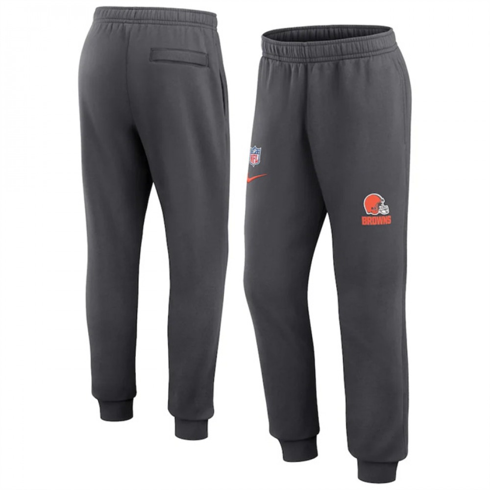 Men's Cleveland Browns Grey Chop Block Fleece Sweatpants 1