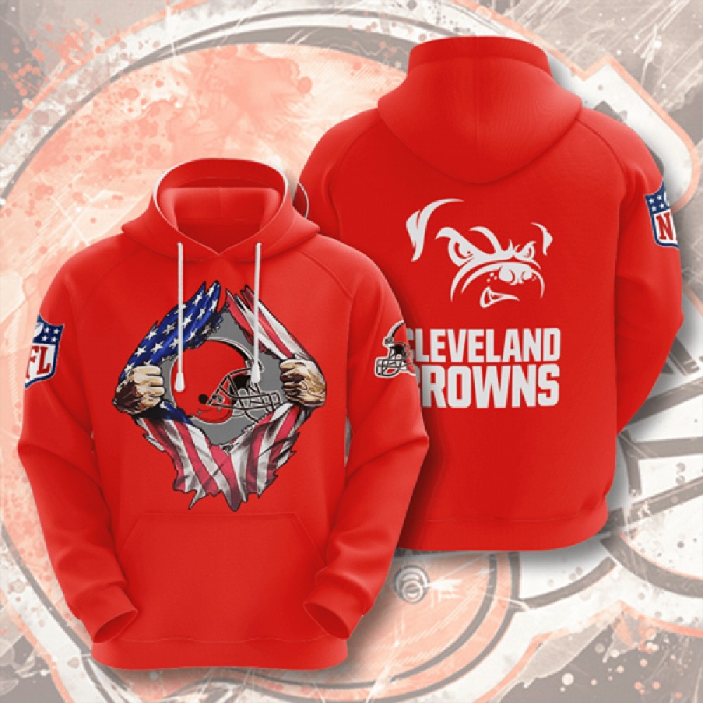 Men's Cleveland Browns Orange 3D Trending T-Shirt Hoodie 1