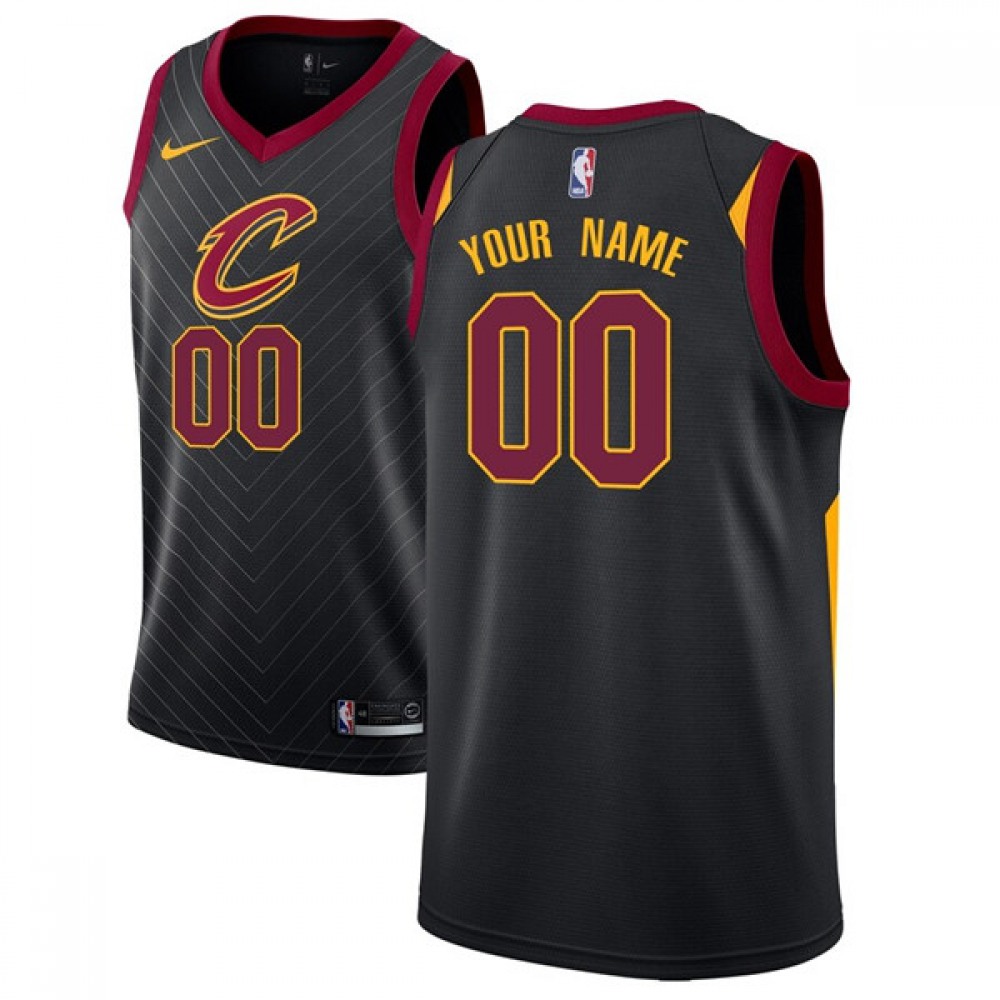 Men's Cleveland Cavaliers Black Customized Stitched NBA Jersey 1