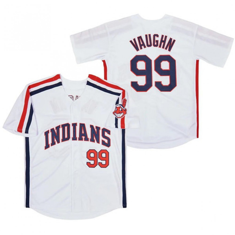 Men's Cleveland Guardians #99 Ricky Vaughn White Stitched Baseball Jersey 1