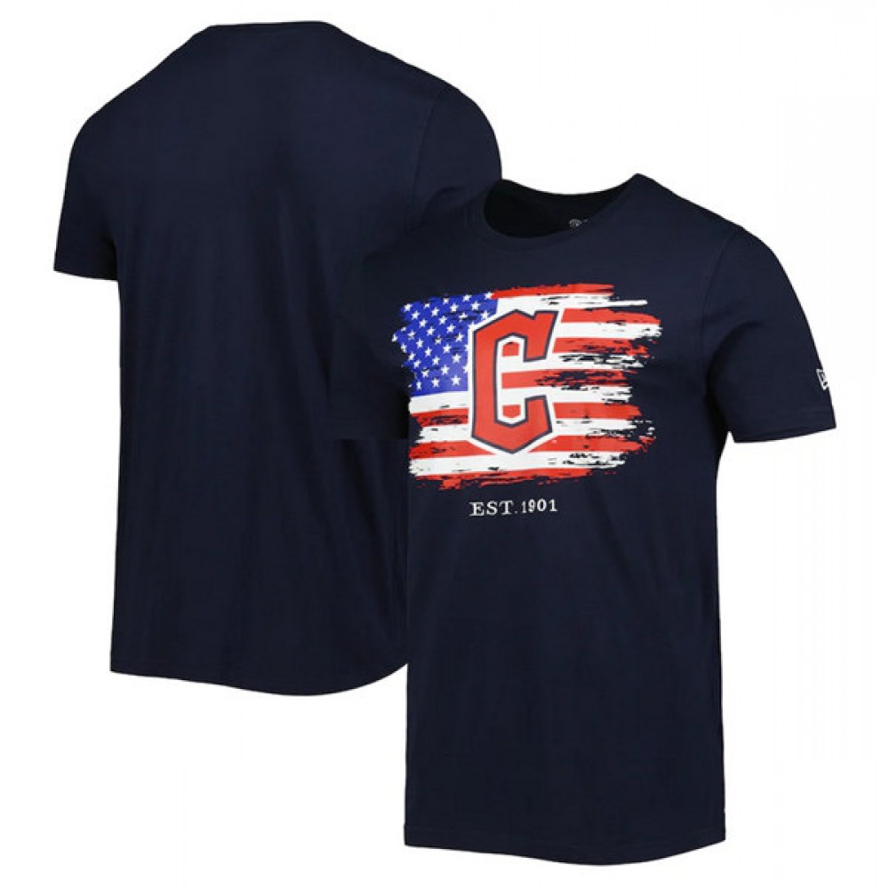 Men's Cleveland Guardians Navy Era 4th of July T-Shirt 1