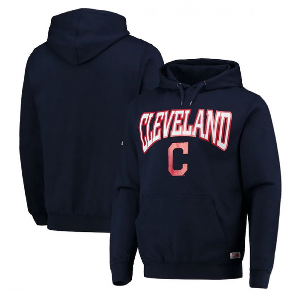 Men's Cleveland Guardians Navy Pullover Hoodie 1