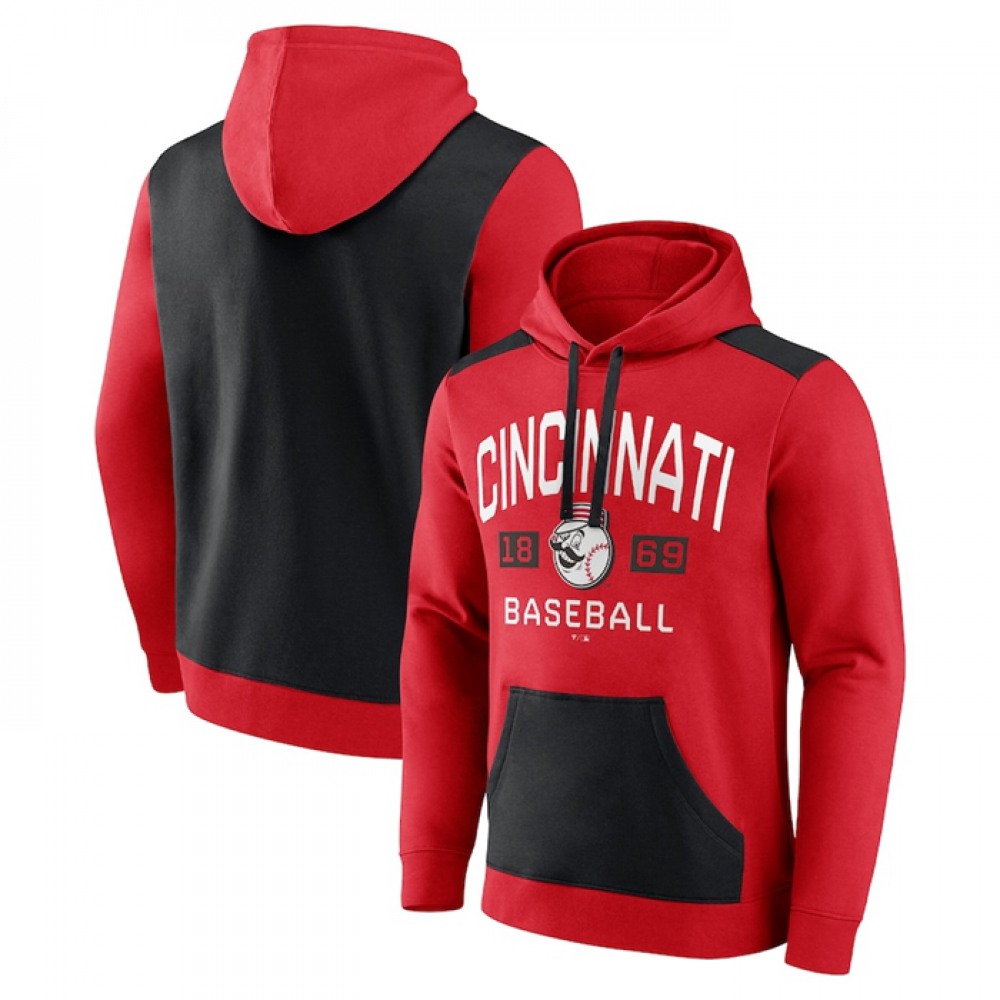 Men's Cleveland Guardians Navy/Red Chip in Pullover Hoodie 1
