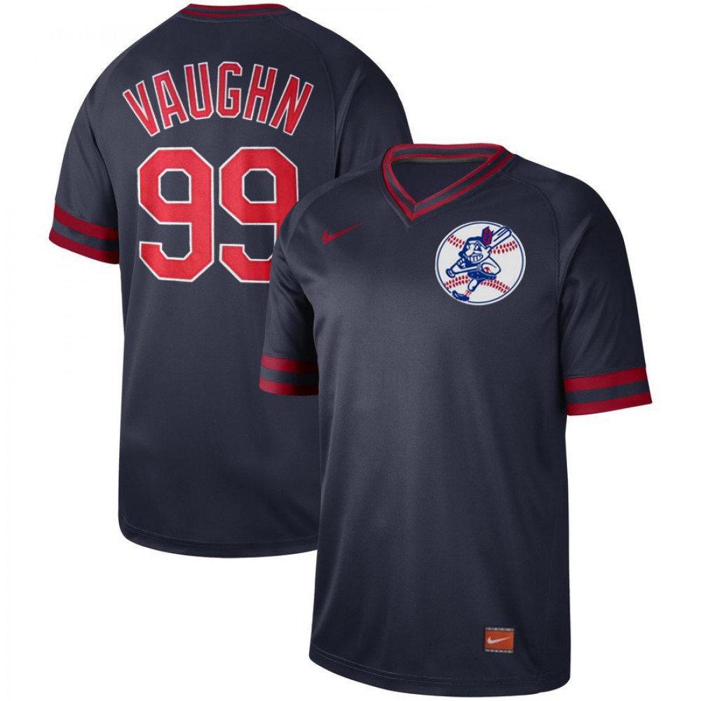 Men's Cleveland indians #99 Rick Vaughn Navy Cooperstown Collection Legend Stitched MLB Jersey 1