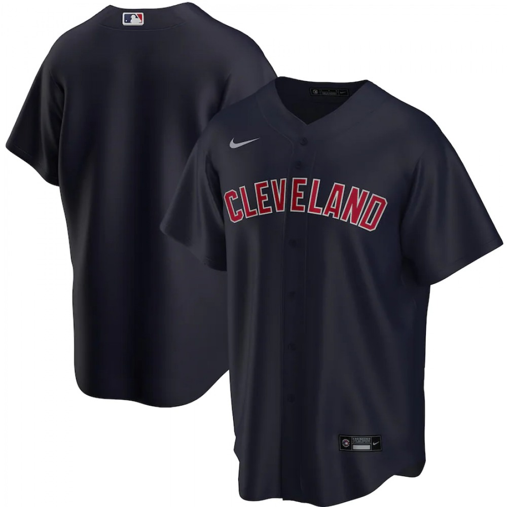 Men's Cleveland indians Blank Black Cool Base Stitched Jersey 1