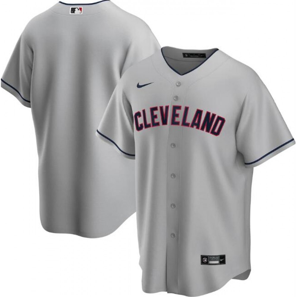 Men's Cleveland indians Blank Grey Cool Base Stitched Jersey 1