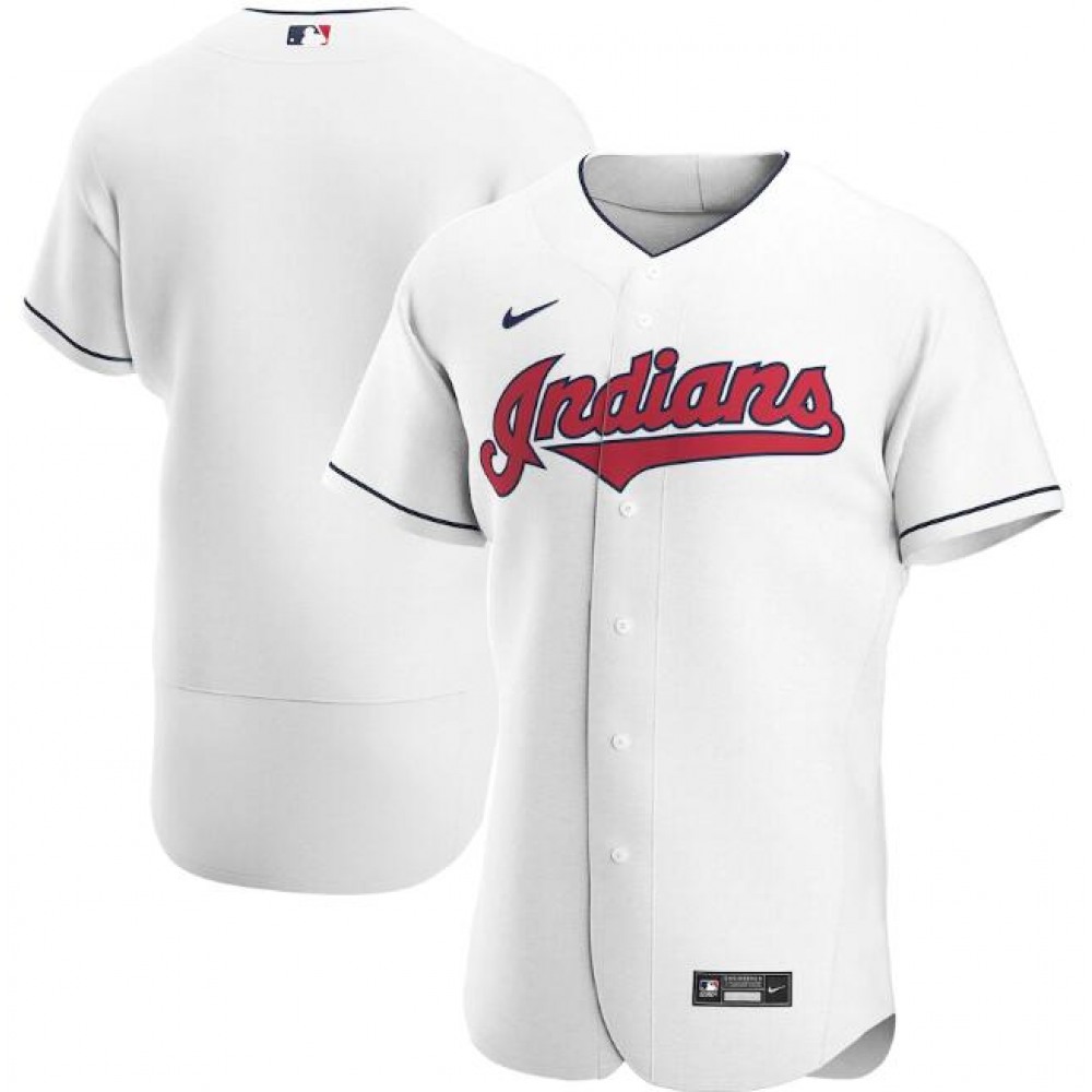 Men's Cleveland indians Blank White Flex Base Stitched Jersey 1