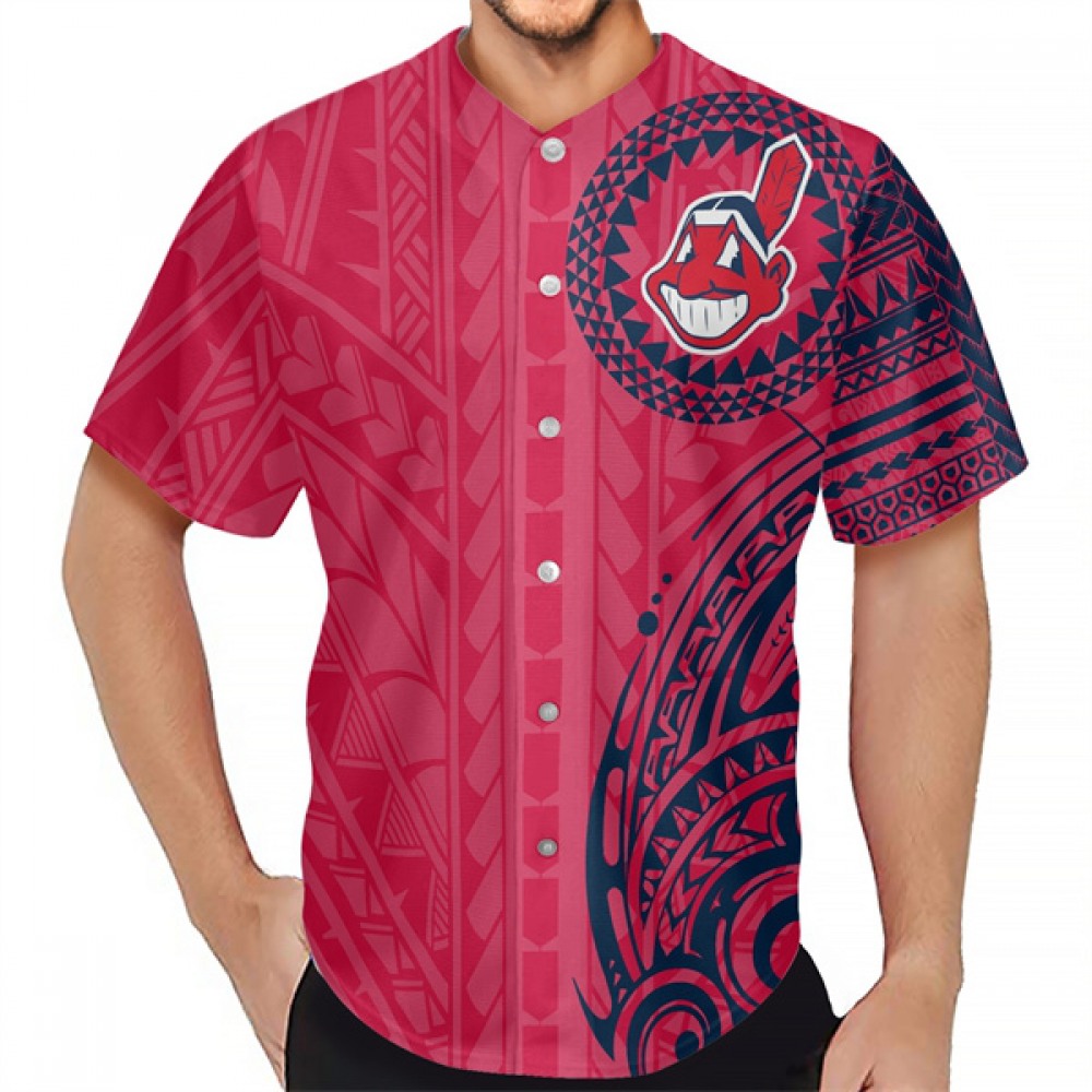 Men's Cleveland indians Red Baseball Jersey 1