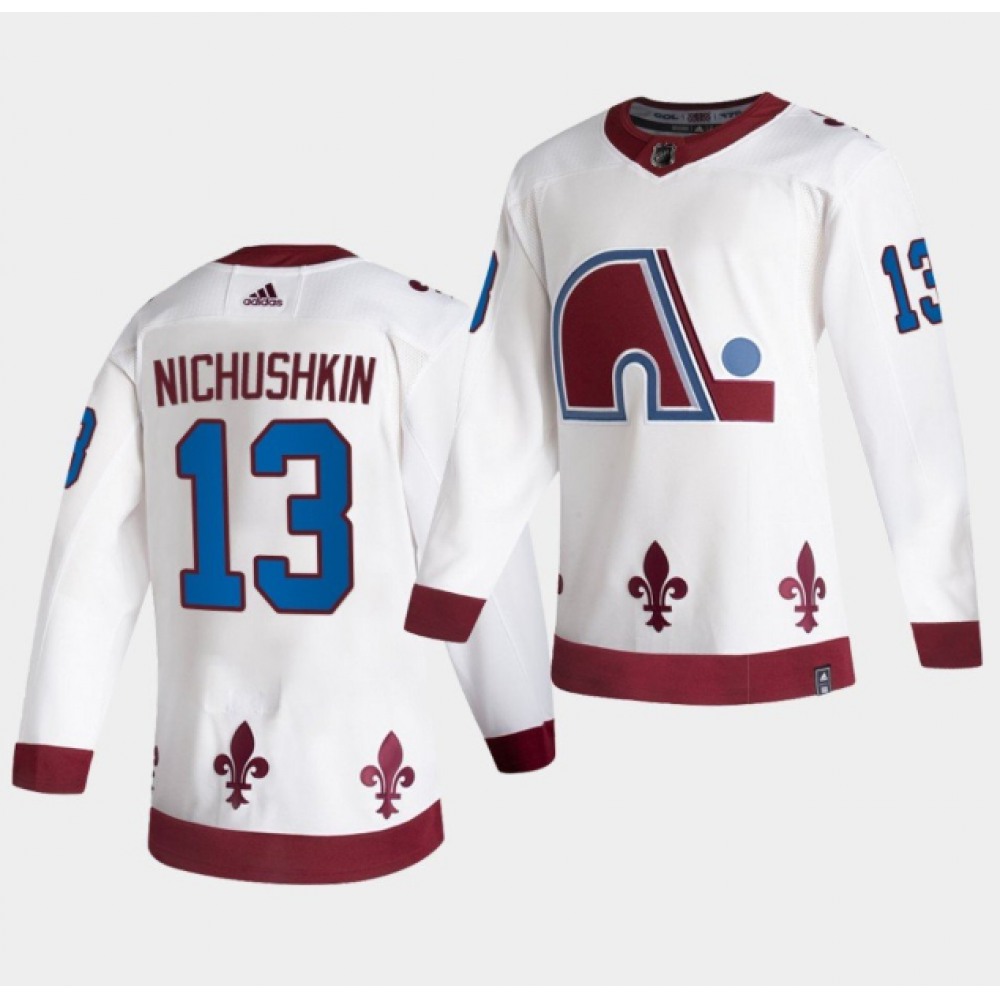 Men's Colorado Avalanche #13 Valeri Nichushkin 2020-21 White Reverse Retro Stitched Jersey 1